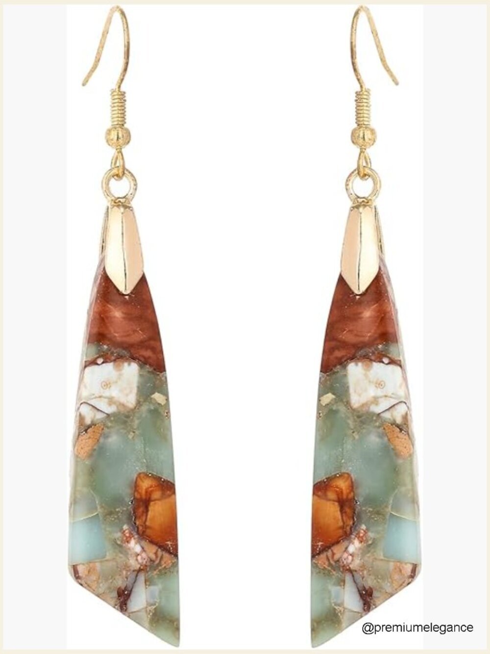 Natural Stone Dangle Drop Earrings Hypoallergenic Lightweight